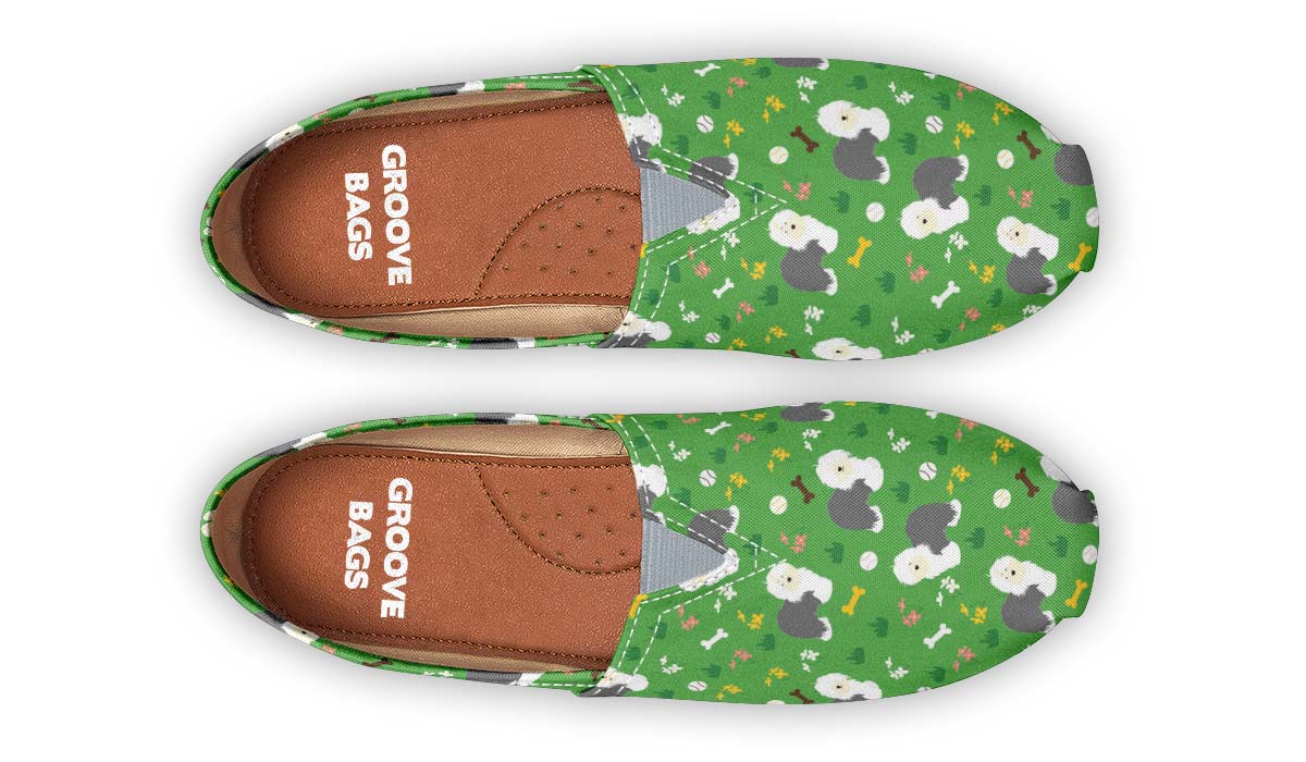Playful Old English Sheepdog Casual Shoes