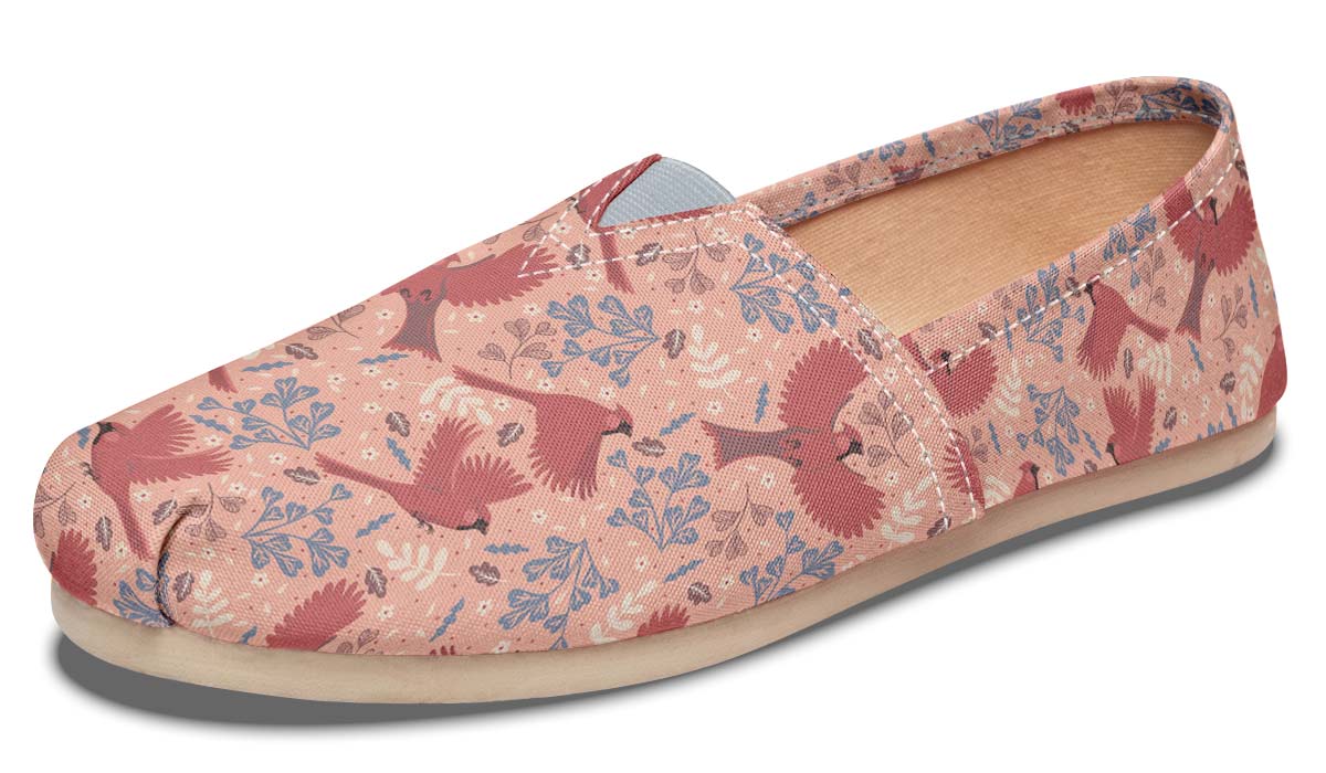 Red Cardinals Pattern Casual Shoes