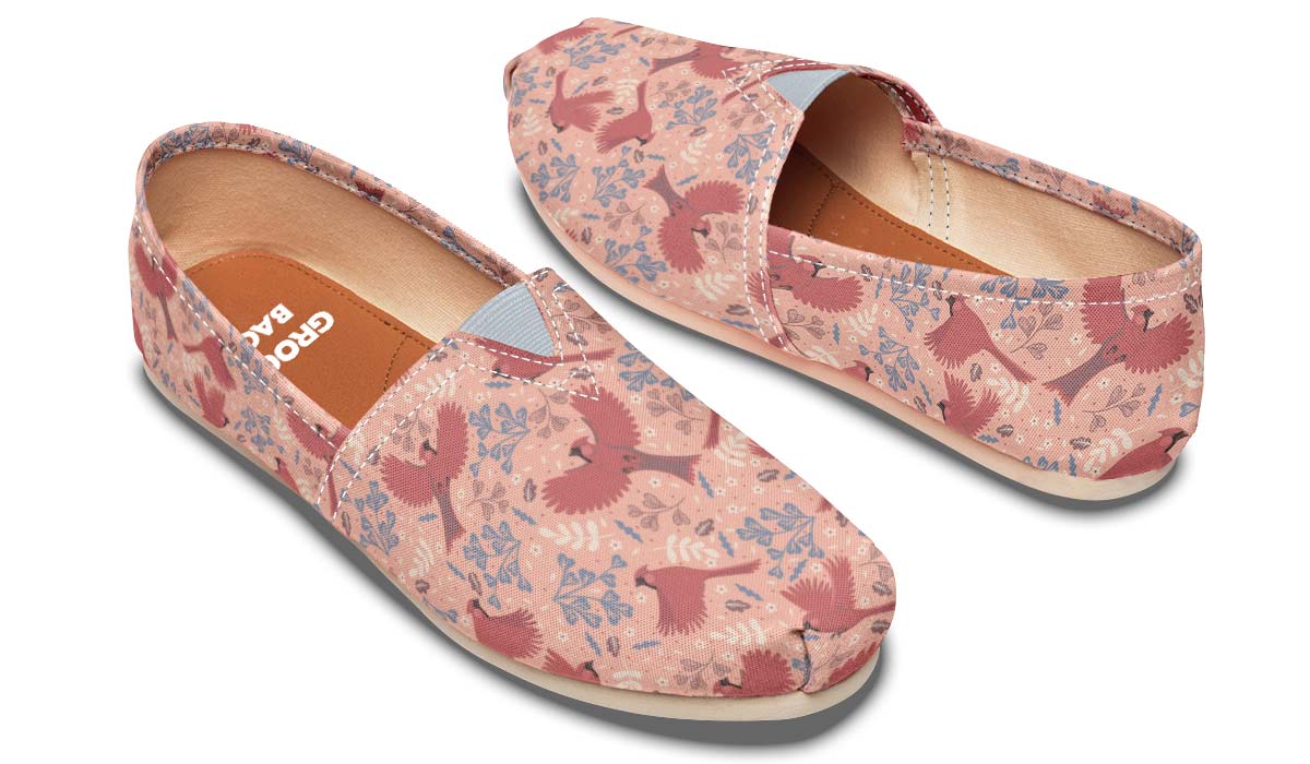 Red Cardinals Pattern Casual Shoes