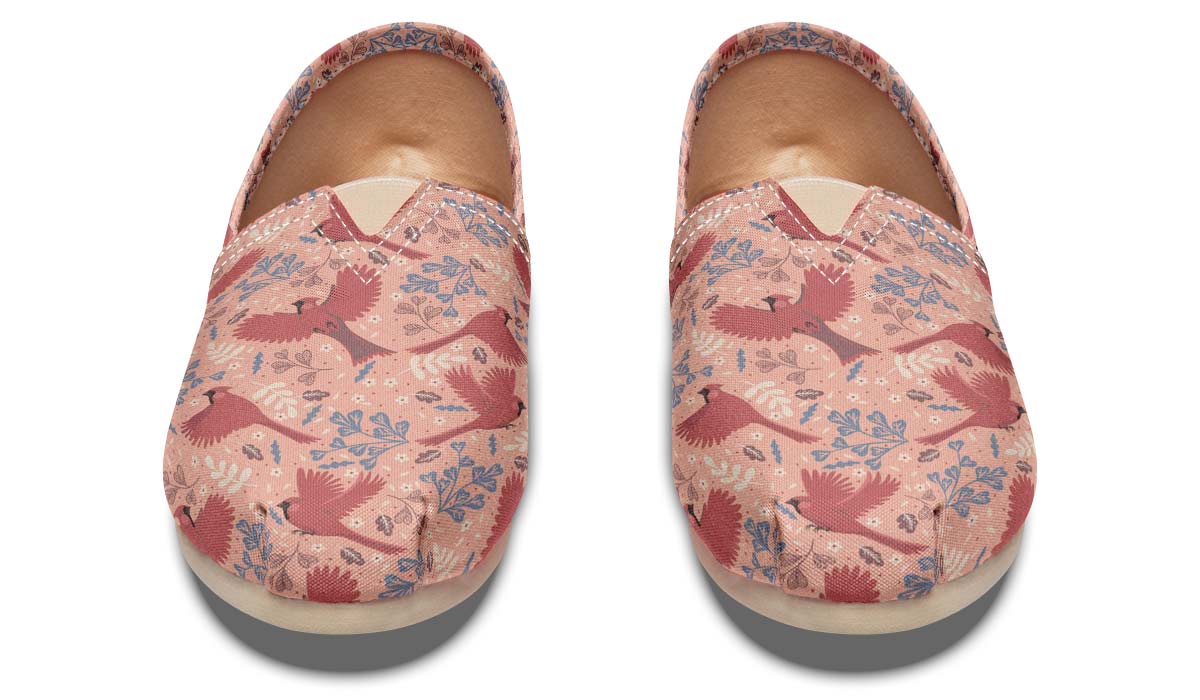 Red Cardinals Pattern Casual Shoes