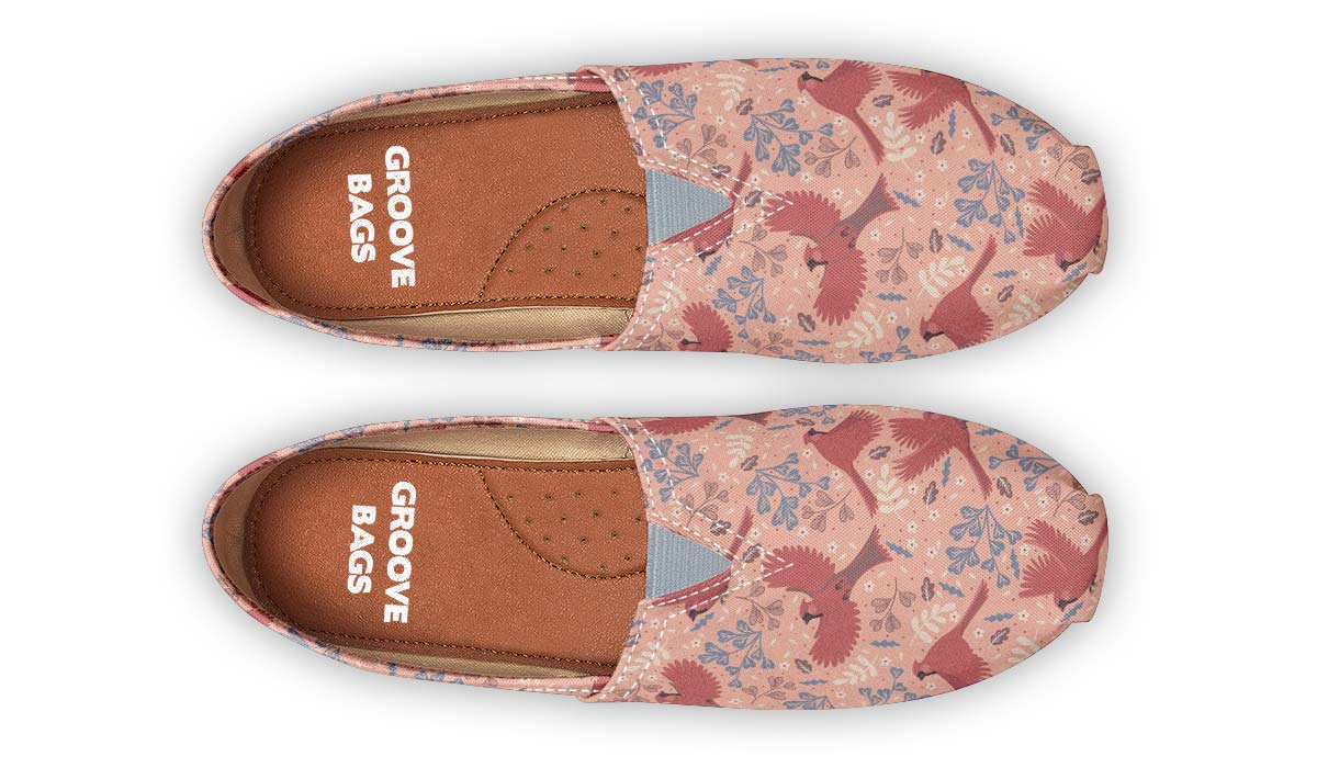 Red Cardinals Pattern Casual Shoes