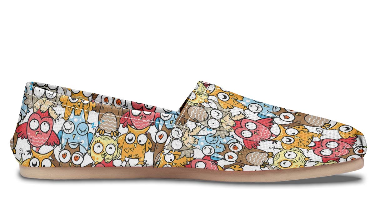 Silly Owl Pattern Casual Shoes