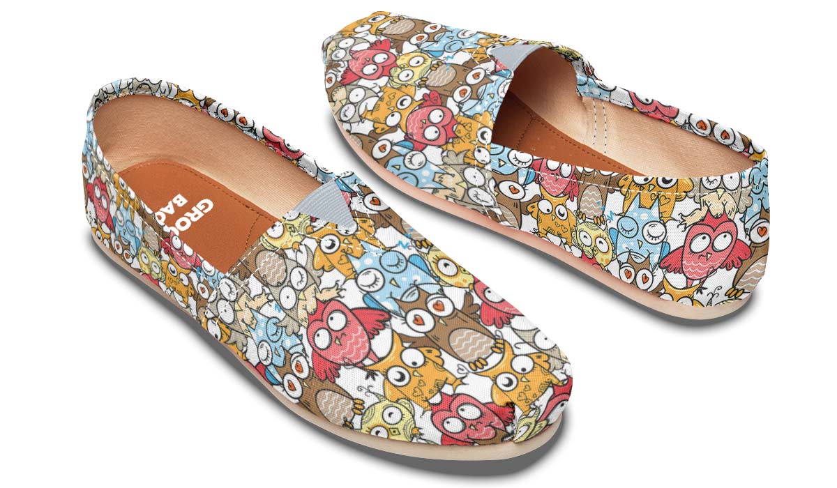 Silly Owl Pattern Casual Shoes