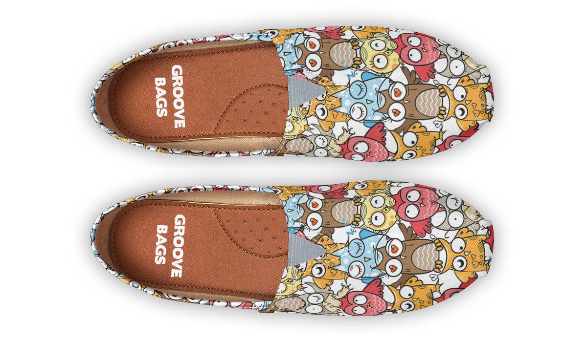 Silly Owl Pattern Casual Shoes