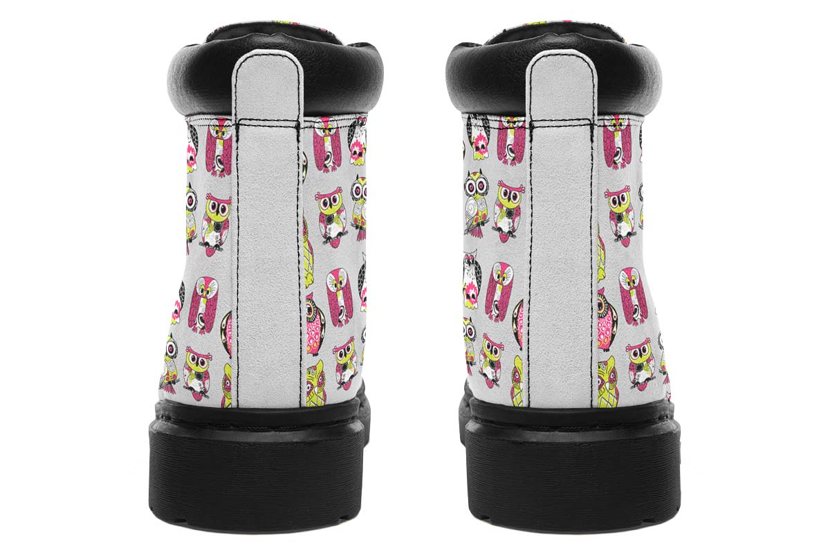 Colorful Owl Pattern Classic Vibe Boots