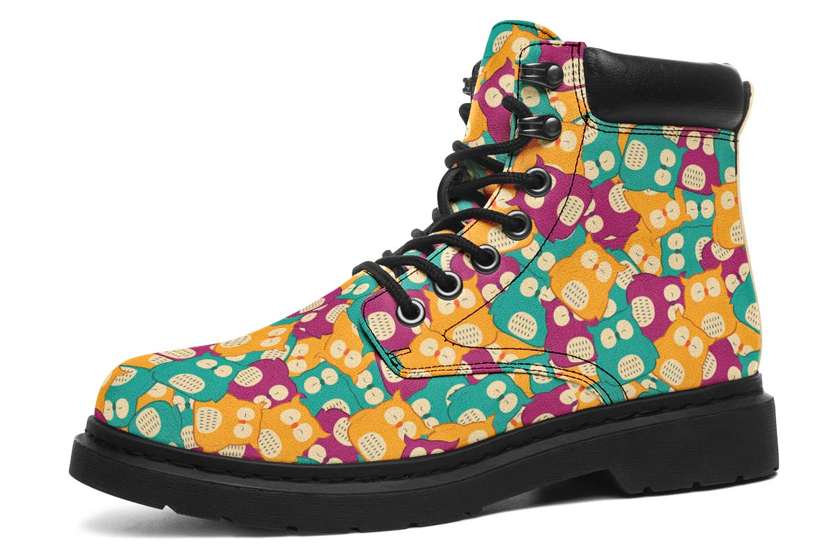 Cute Owl Pattern Classic Vibe Boots