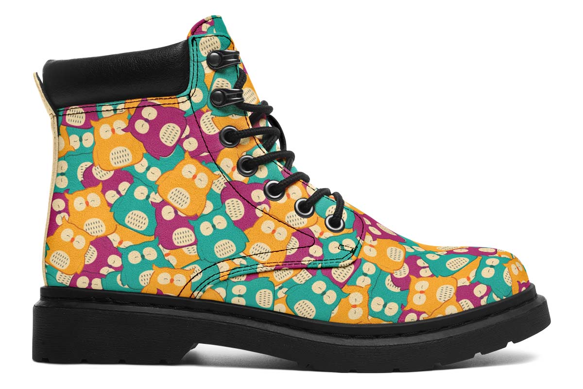 Cute Owl Pattern Classic Vibe Boots