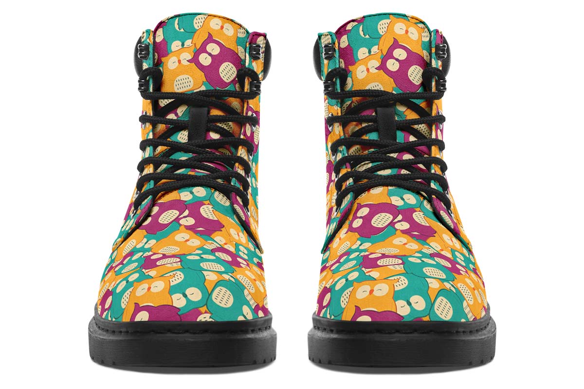 Cute Owl Pattern Classic Vibe Boots