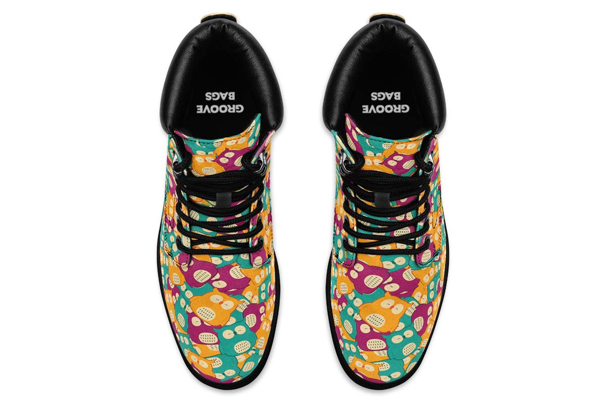 Cute Owl Pattern Classic Vibe Boots