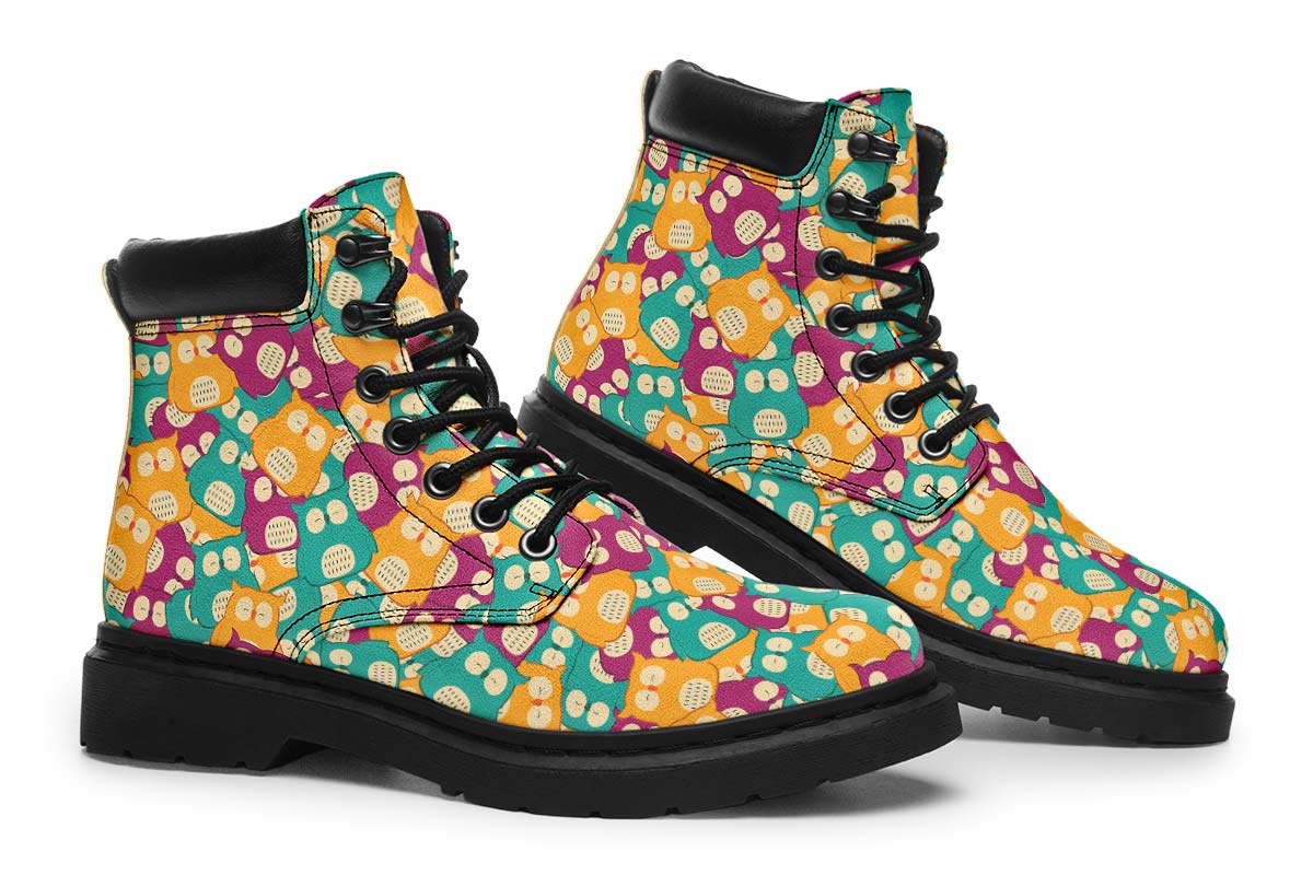 Cute Owl Pattern Classic Vibe Boots