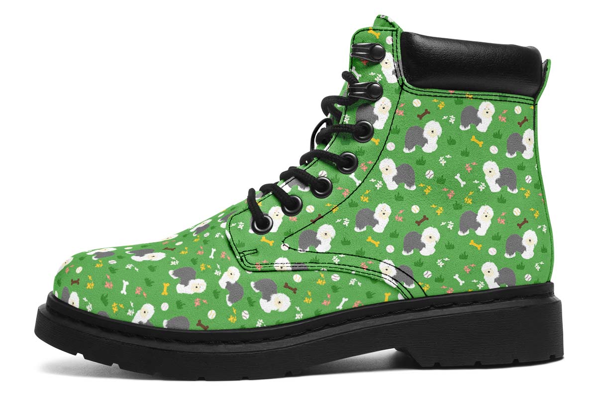 Playful Old English Sheepdog Classic Vibe Boots