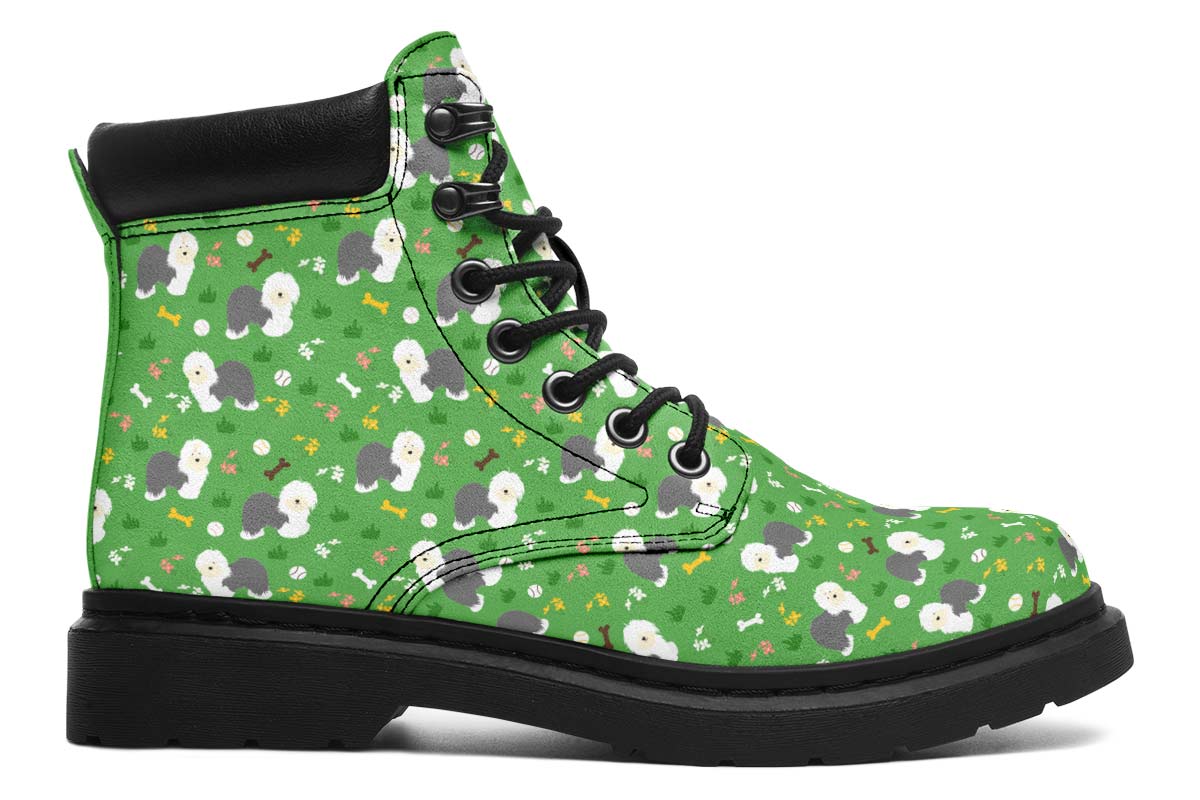 Playful Old English Sheepdog Classic Vibe Boots