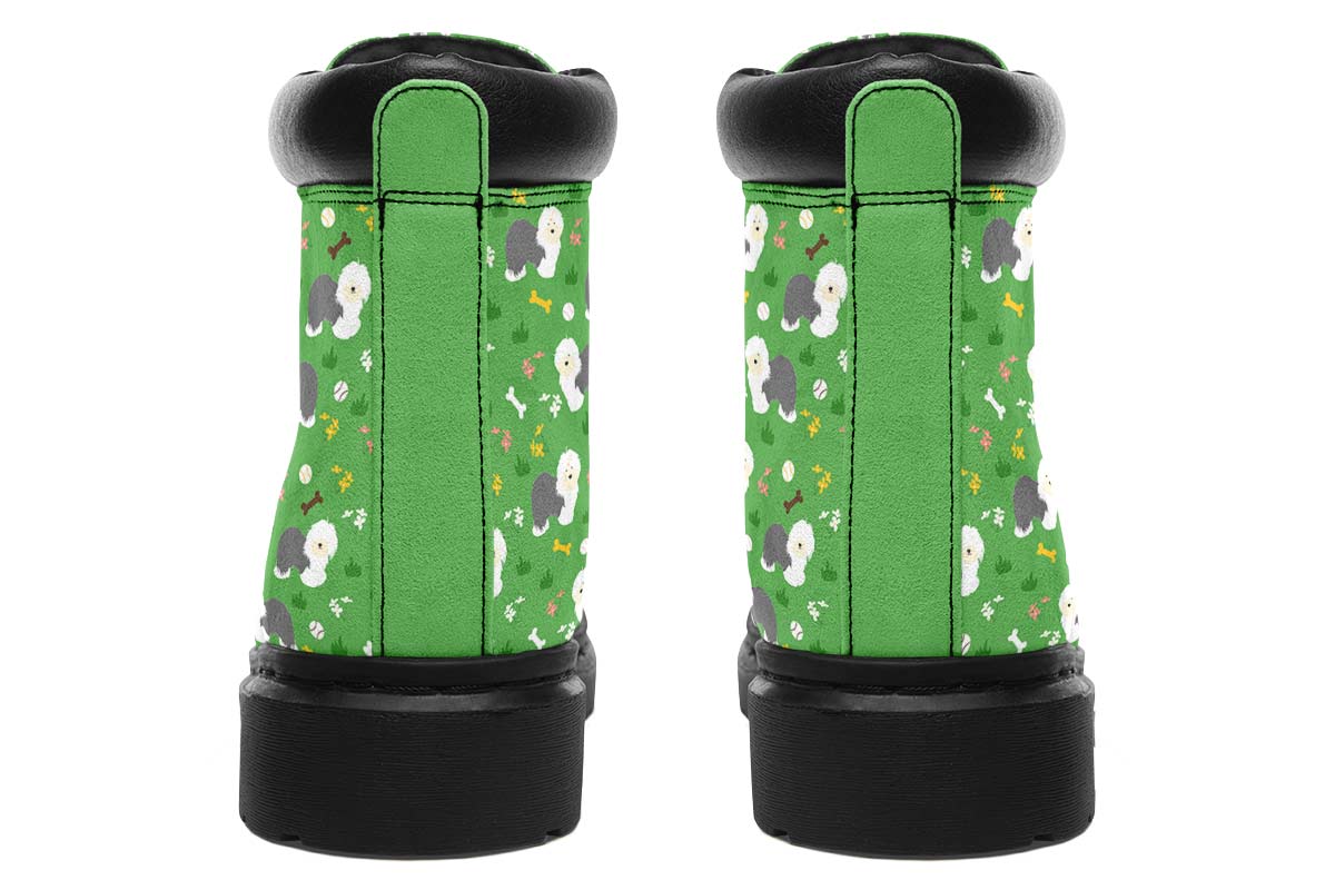 Playful Old English Sheepdog Classic Vibe Boots