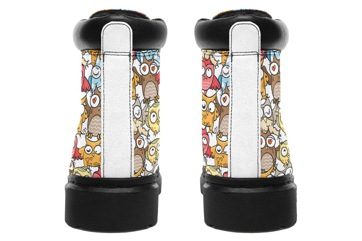 Silly Owl Pattern Classic Vibe Boots