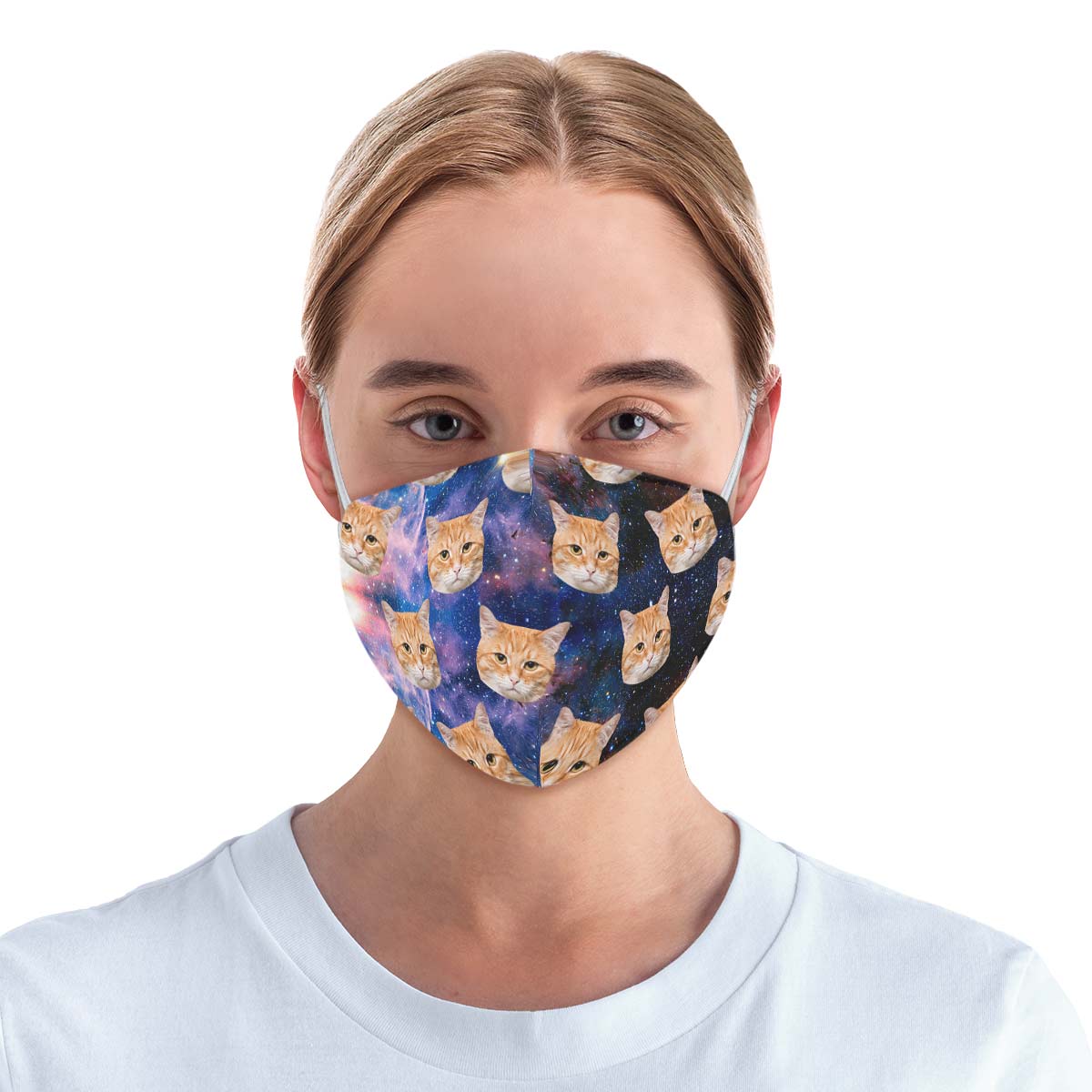 Custom Cat Cosmic Face Cover