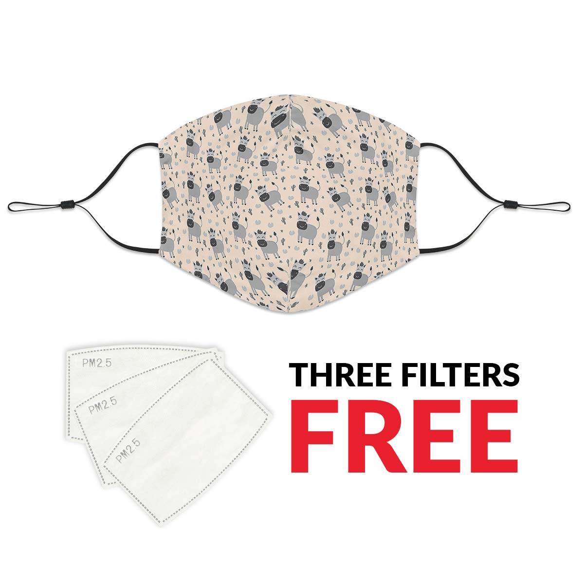 Donkey Pattern Face Cover