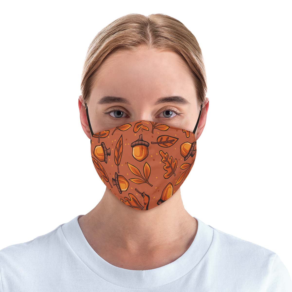 Fall Leaves Pattern Face Cover