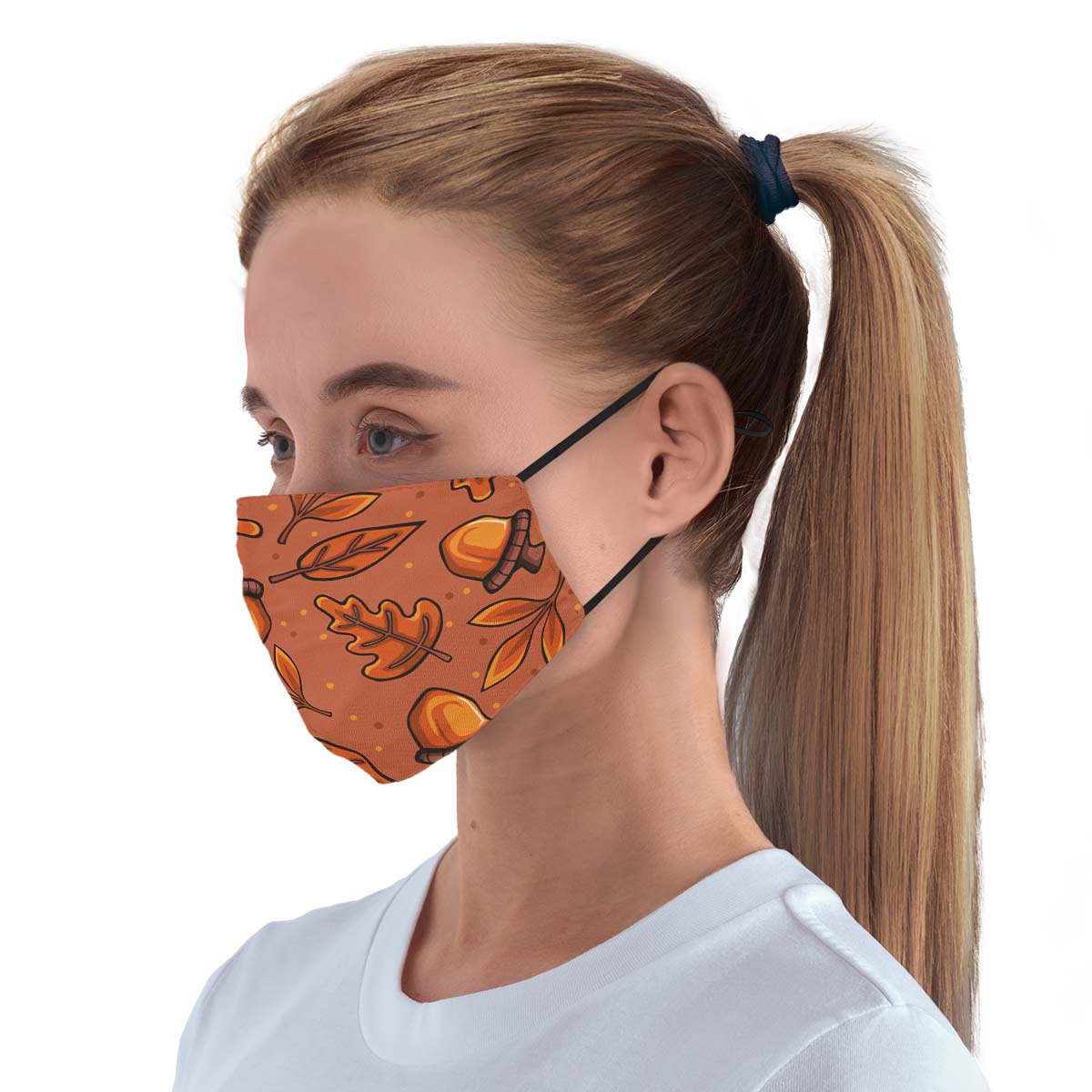 Fall Leaves Pattern Face Cover