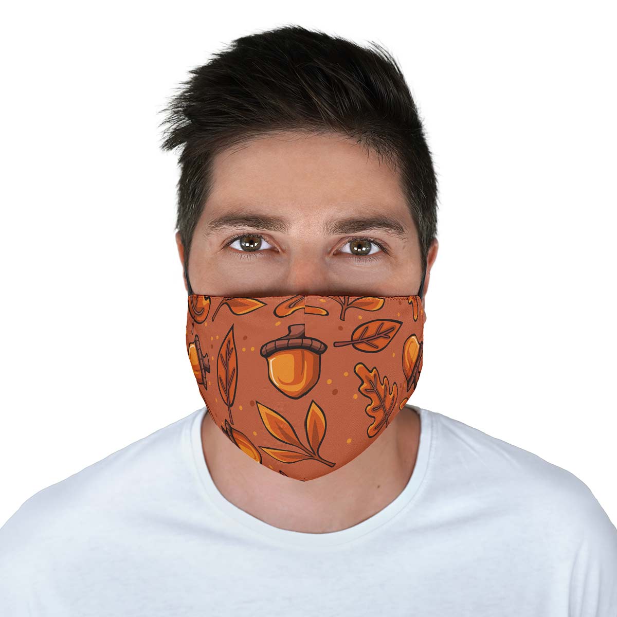 Fall Leaves Pattern Face Cover