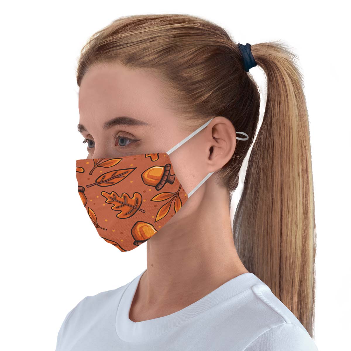 Fall Leaves Pattern Face Cover