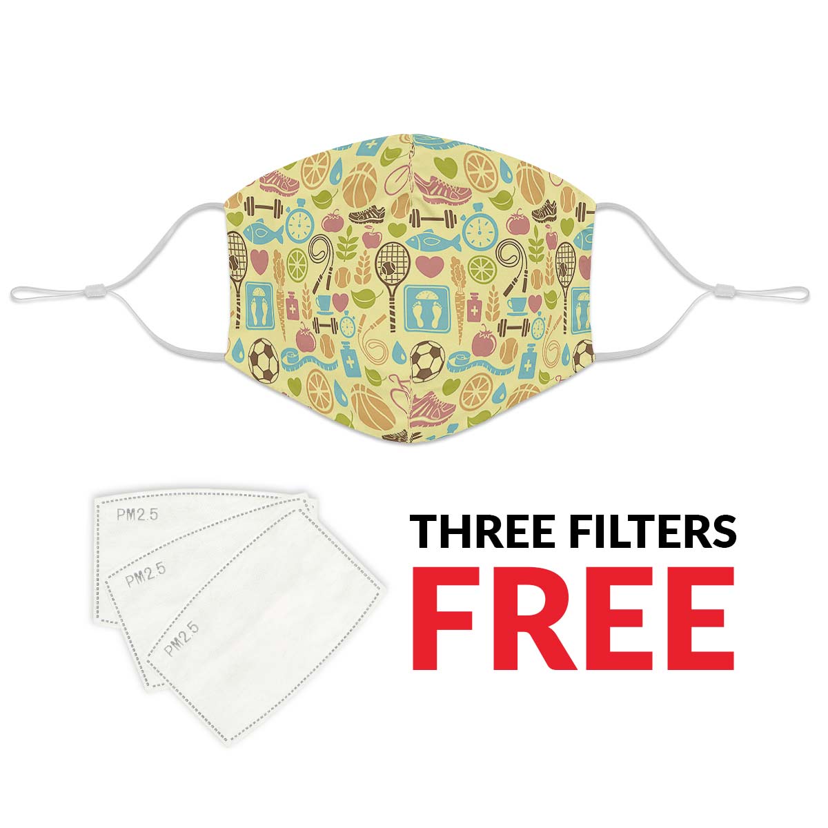 Fitness Training Pattern Face Cover