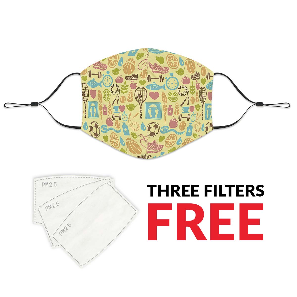 Fitness Training Pattern Face Cover