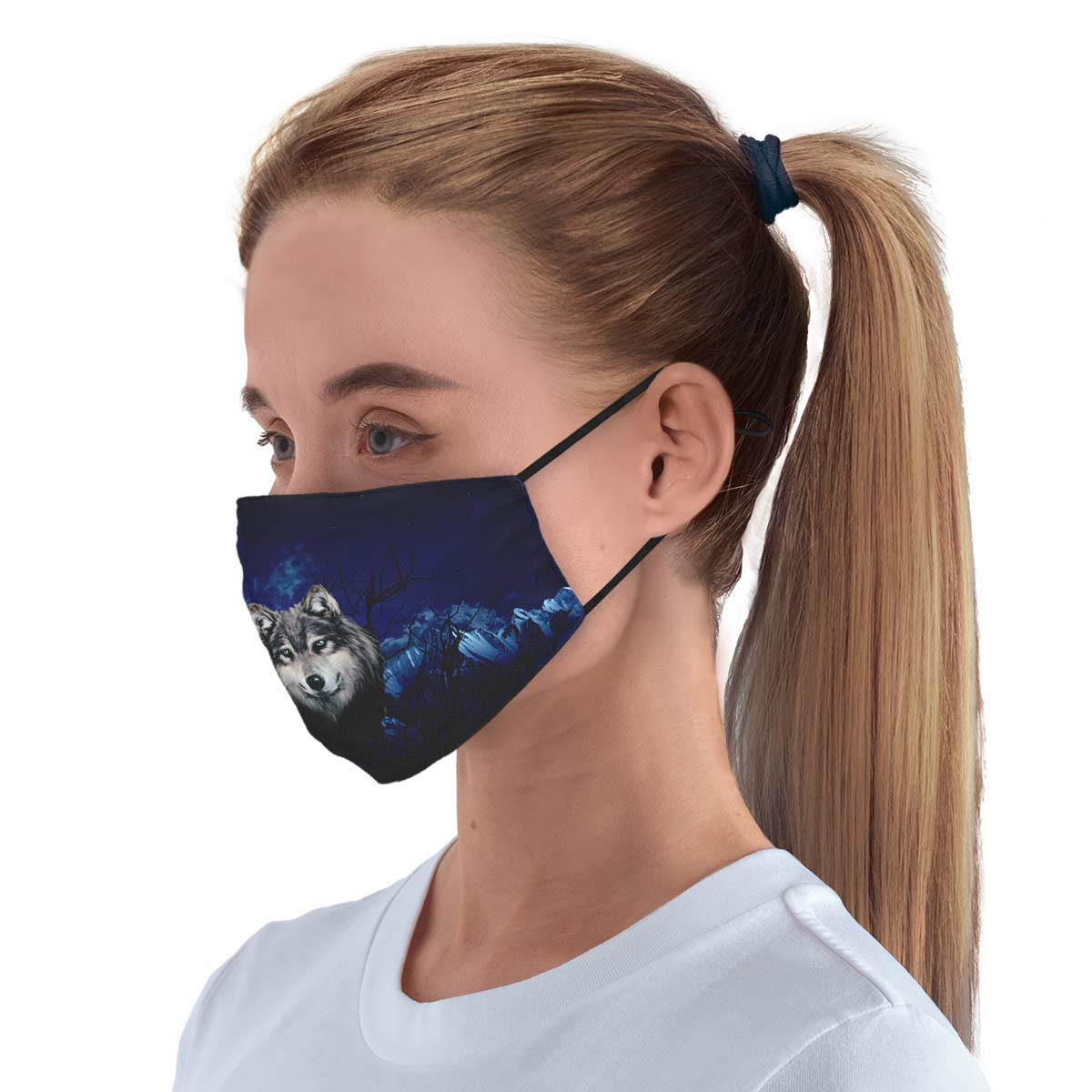 Grey Wolf Face Cover