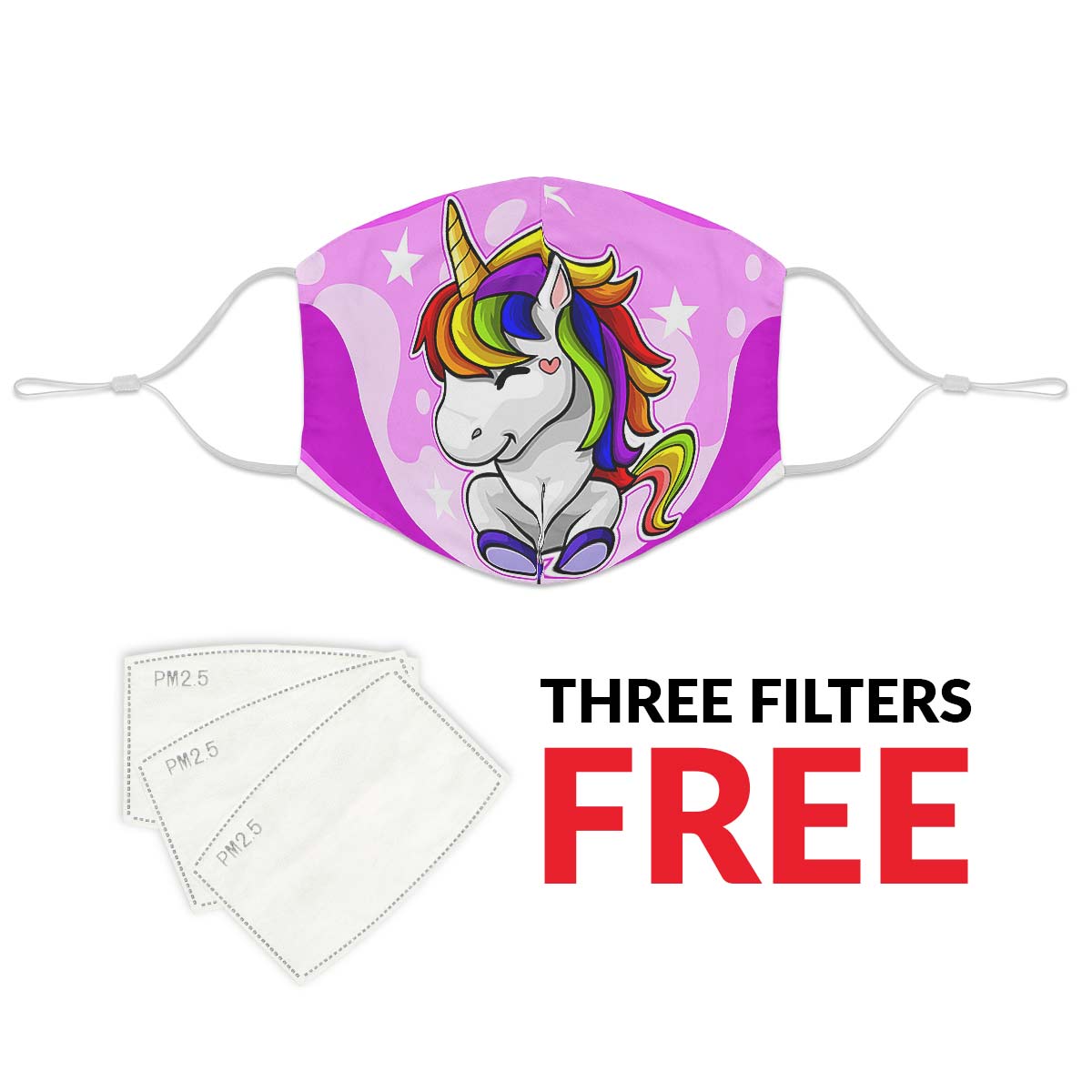 Happy Unicorn Face Cover