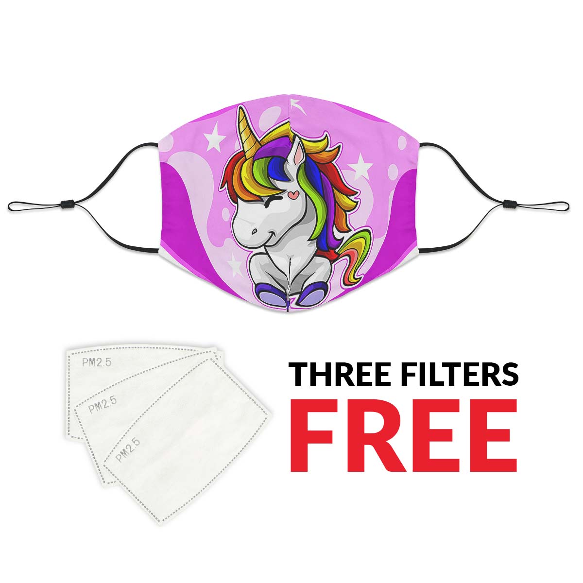 Happy Unicorn Face Cover