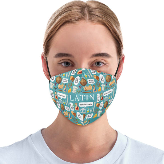 Latin Phrases Face Cover