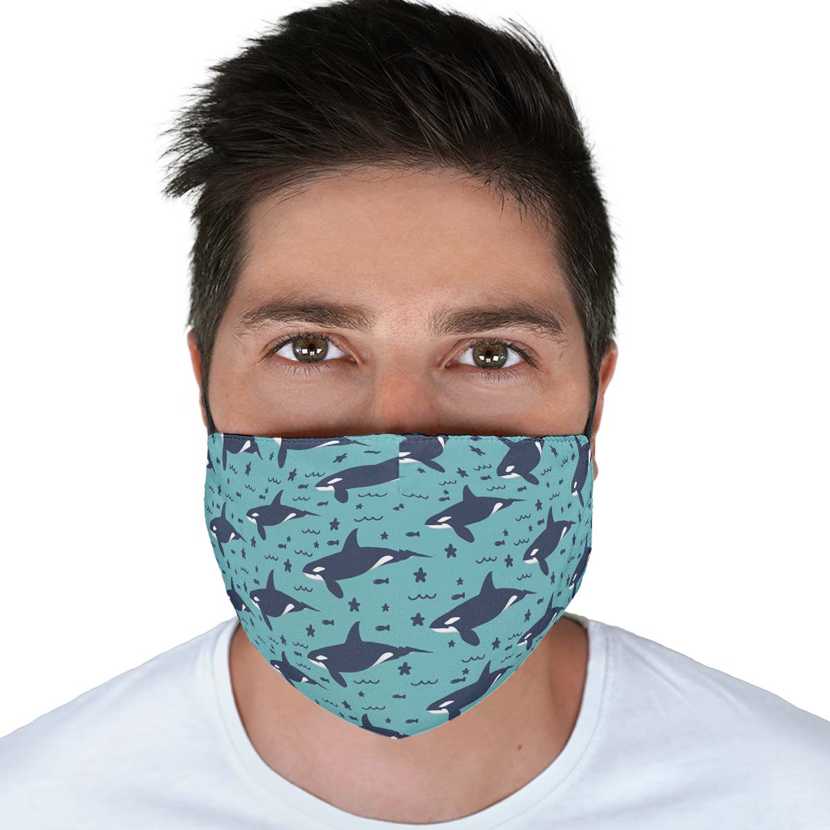 Orca Pattern Face Cover