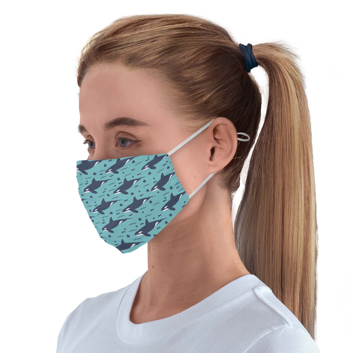 Orca Pattern Face Cover