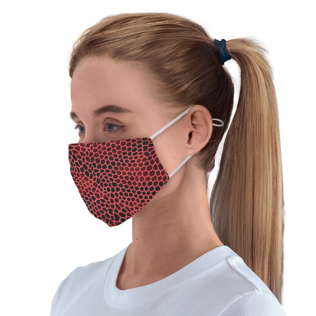 Pink Reptile Design Face Cover