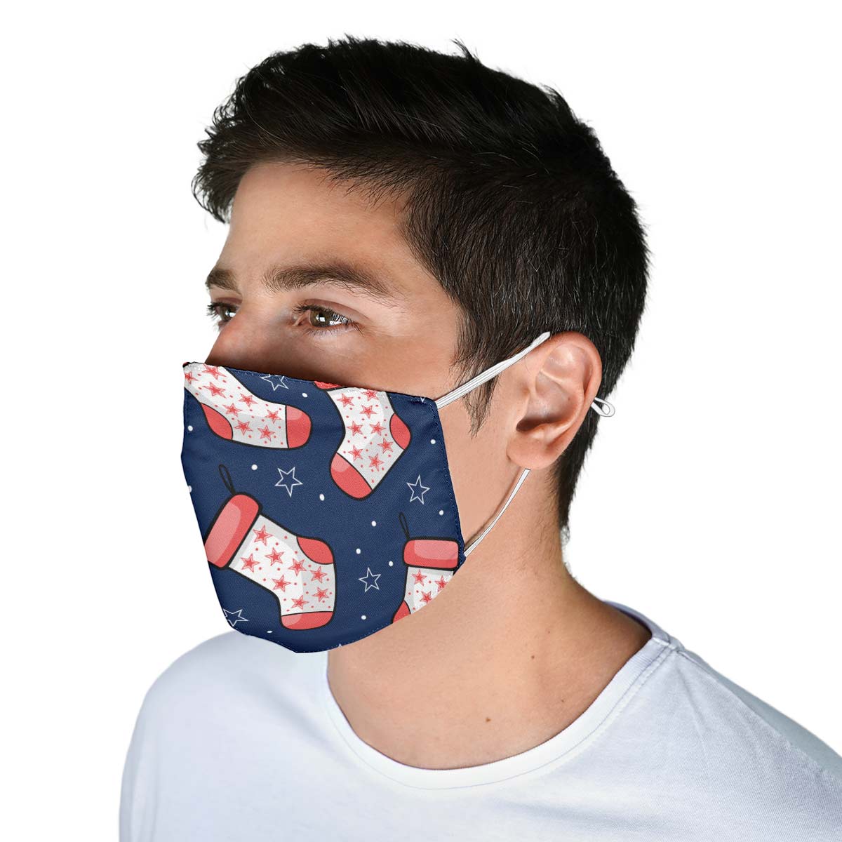 Red And Blue Stockings Face Cover