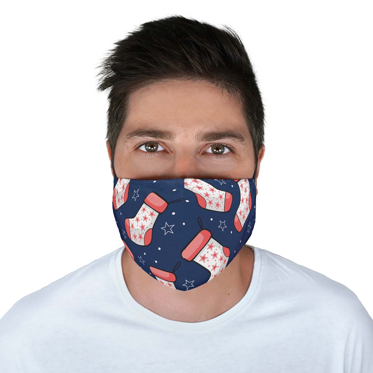 Red And Blue Stockings Face Cover