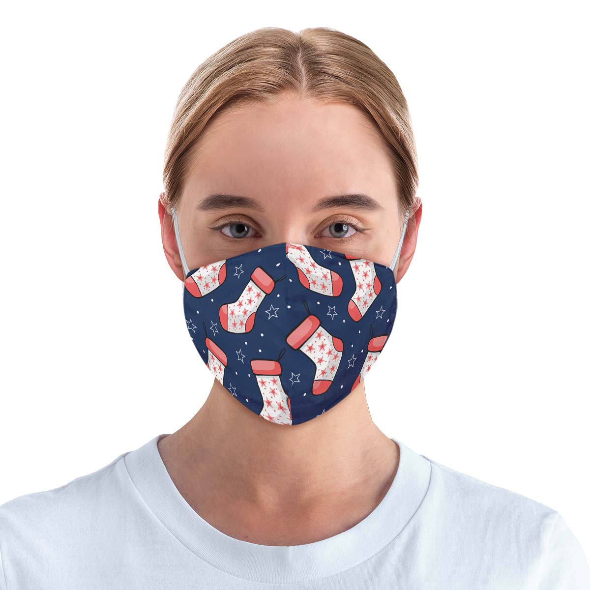 Red And Blue Stockings Face Cover