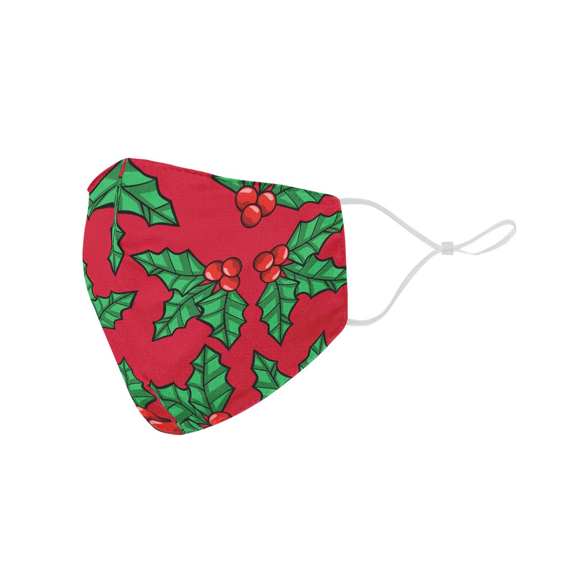 Red And Green Mistletoe Face Cover