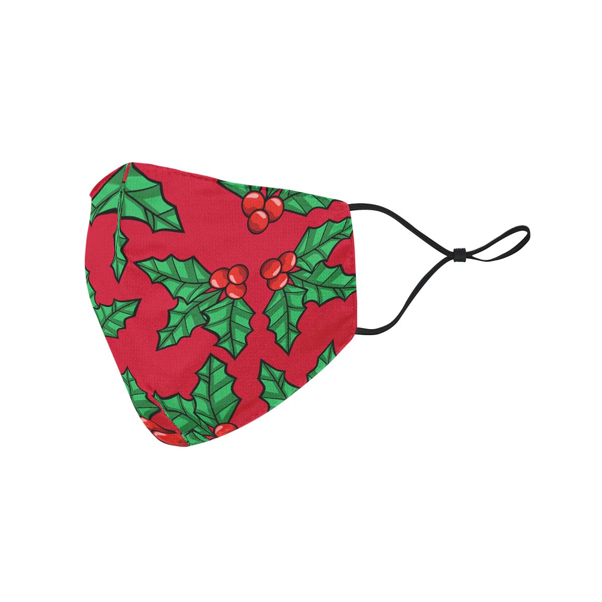 Red And Green Mistletoe Face Cover