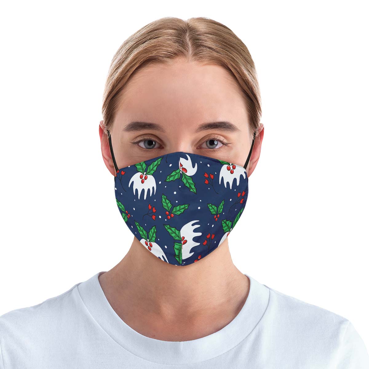 Snowy Mistletoe Face Cover