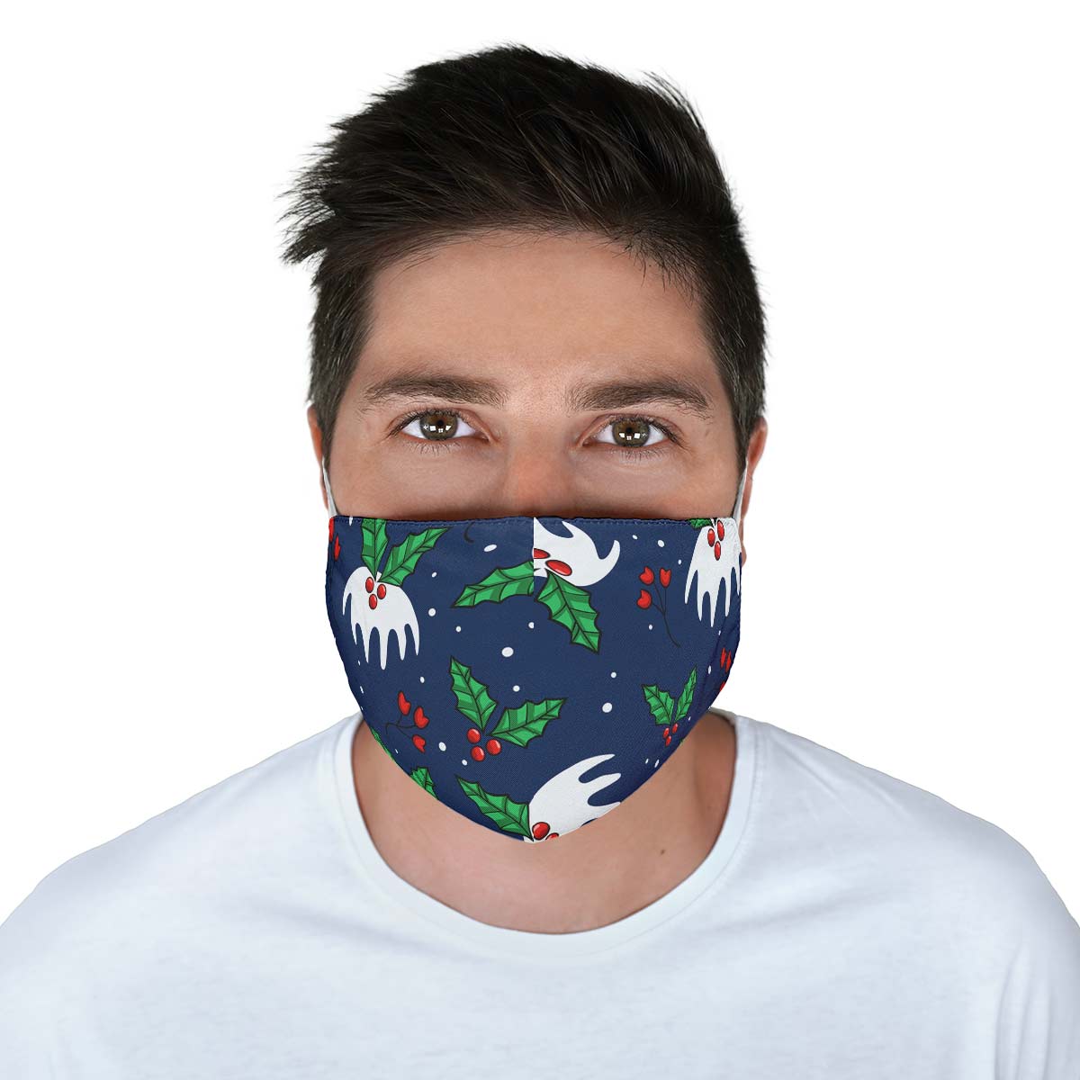 Snowy Mistletoe Face Cover