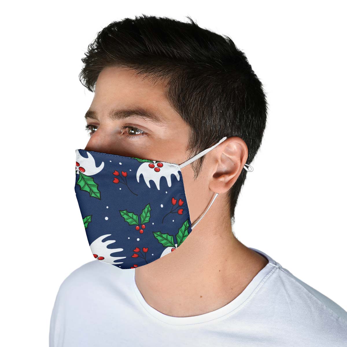 Snowy Mistletoe Face Cover