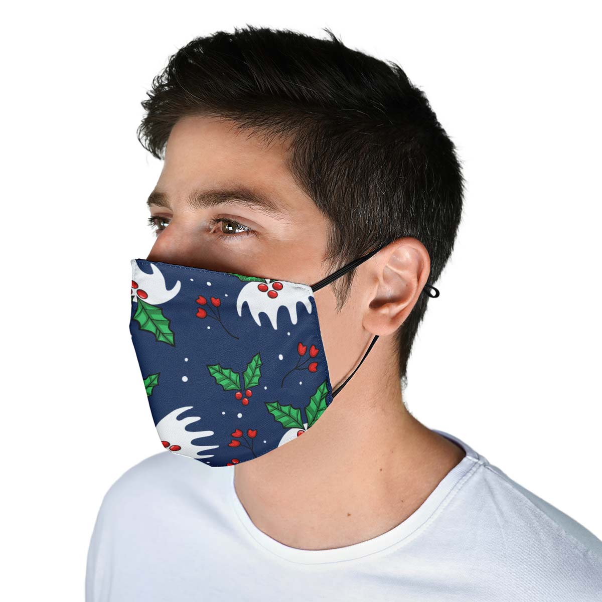 Snowy Mistletoe Face Cover