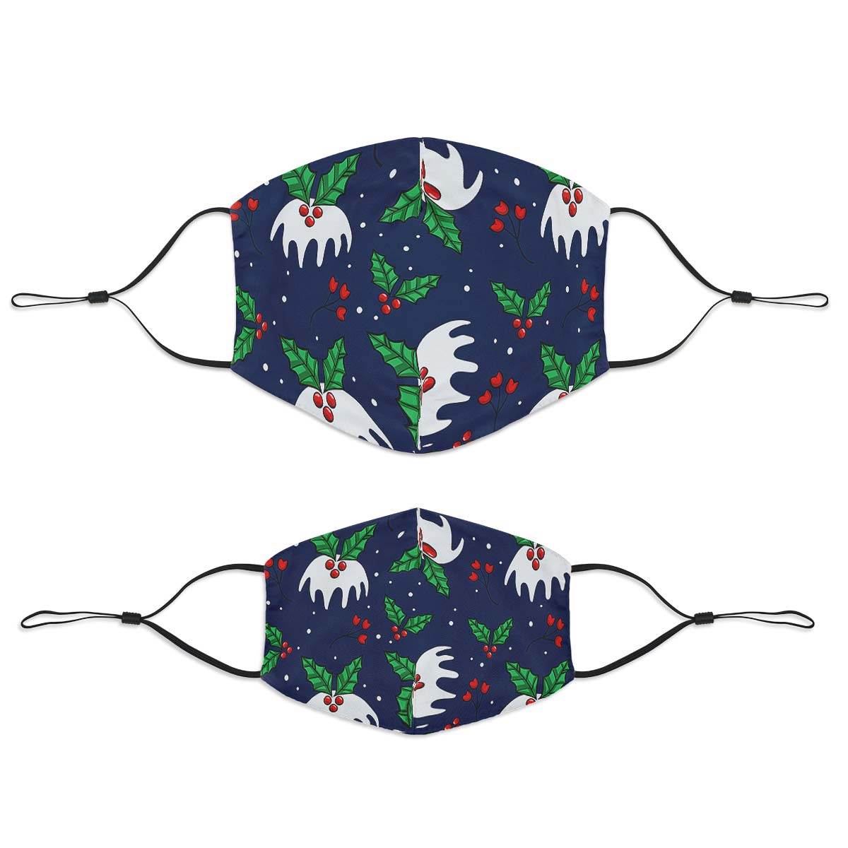 Snowy Mistletoe Face Cover