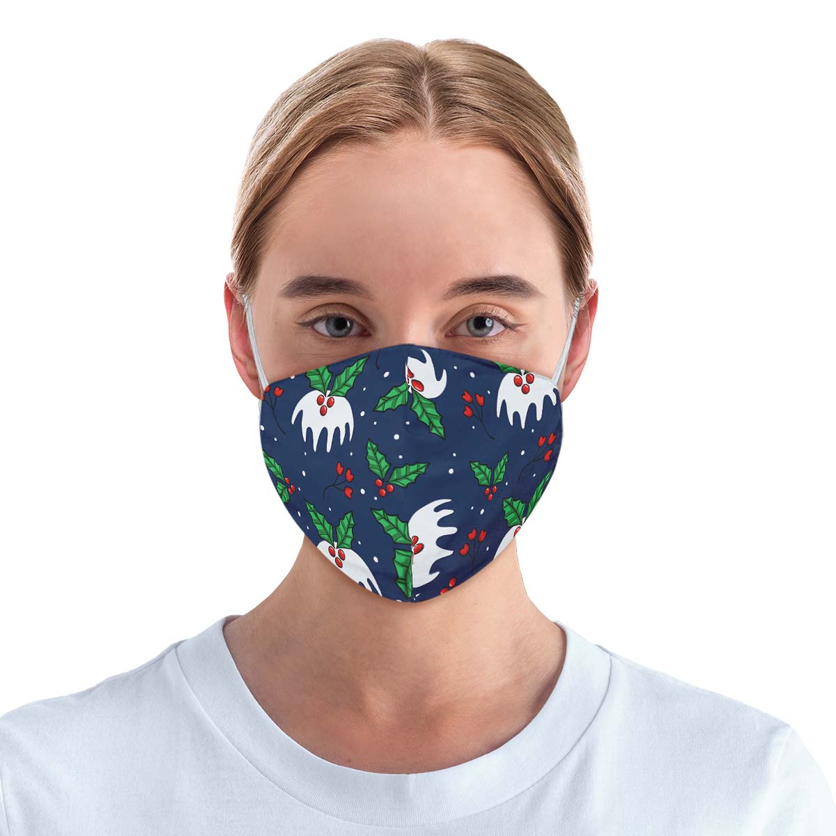 Snowy Mistletoe Face Cover