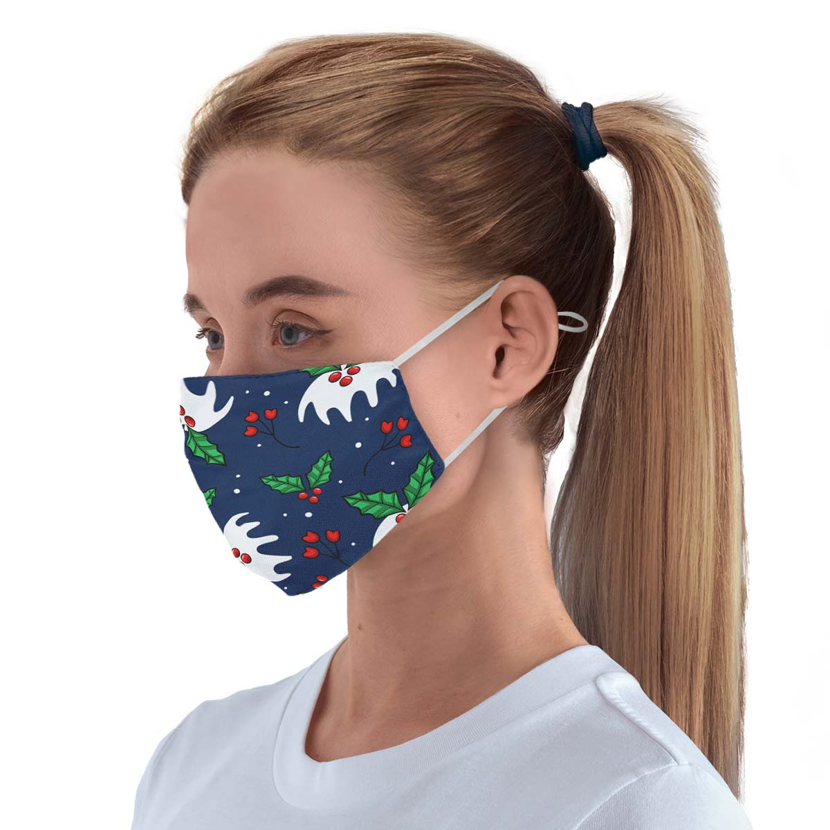 Snowy Mistletoe Face Cover