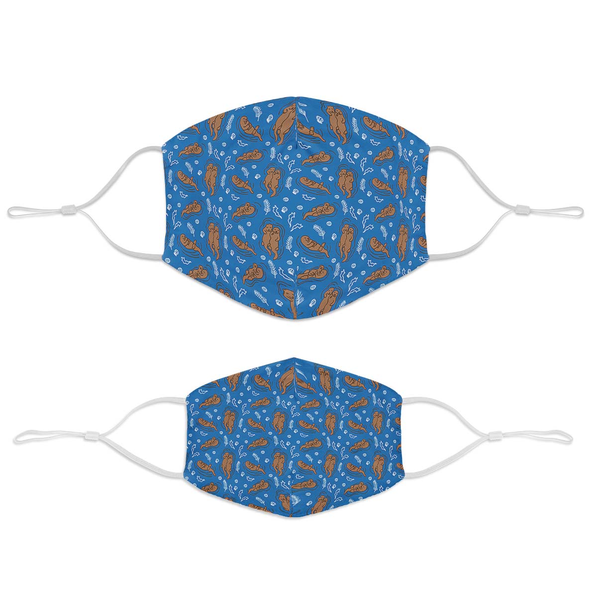 Swimming Sea Otters Face Cover