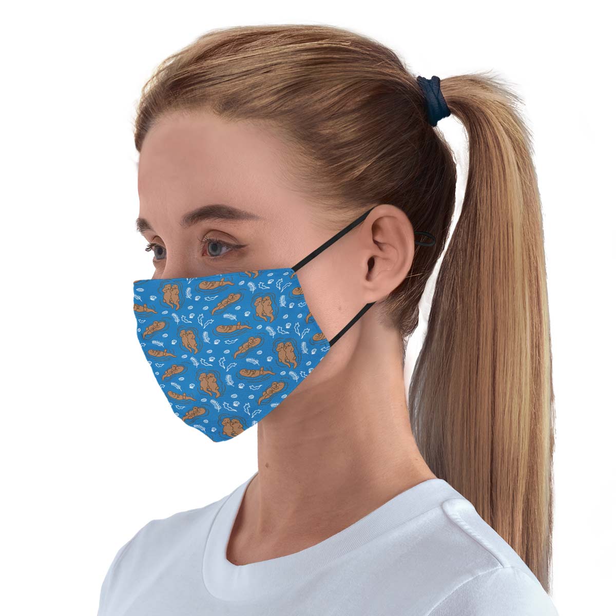 Swimming Sea Otters Face Cover