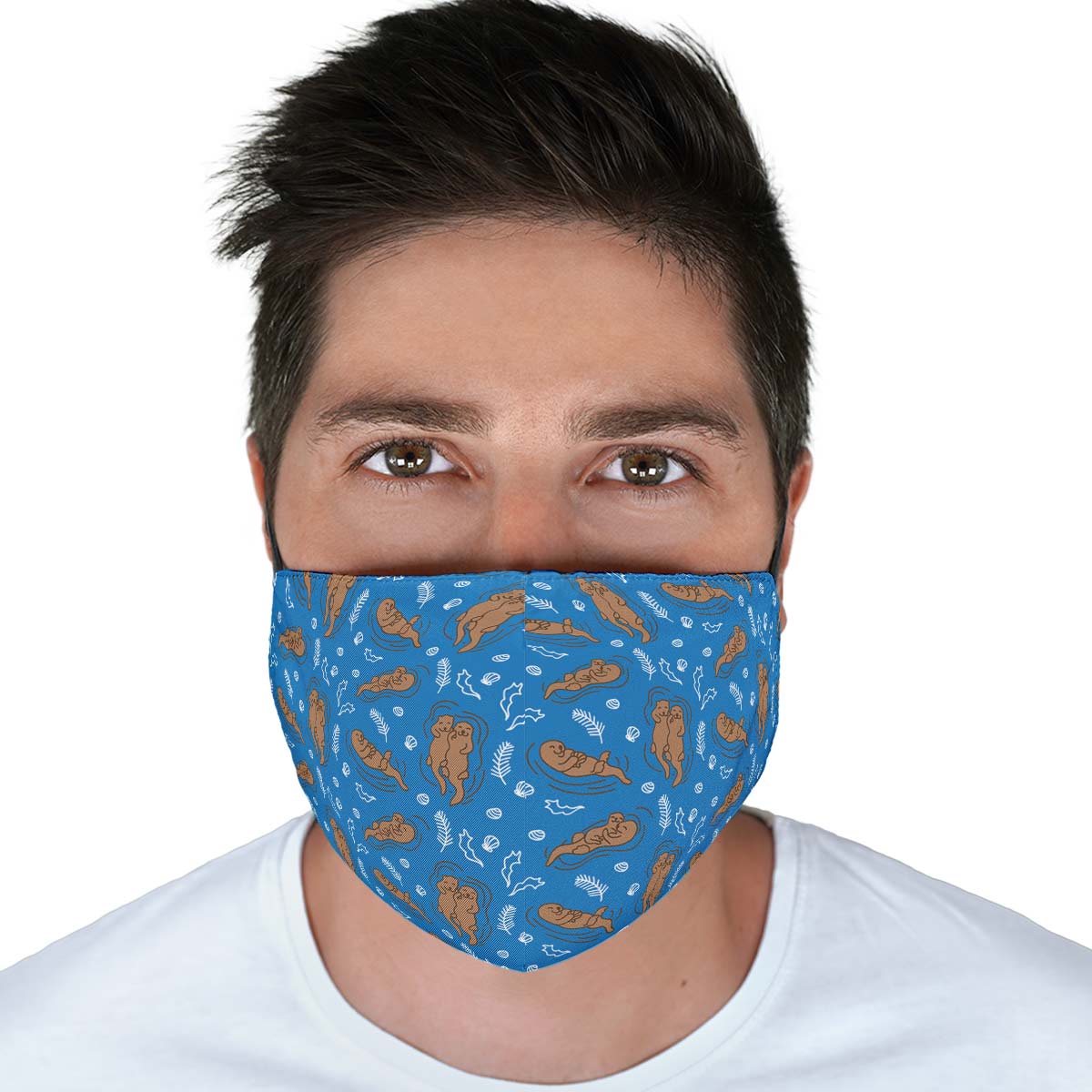 Swimming Sea Otters Face Cover