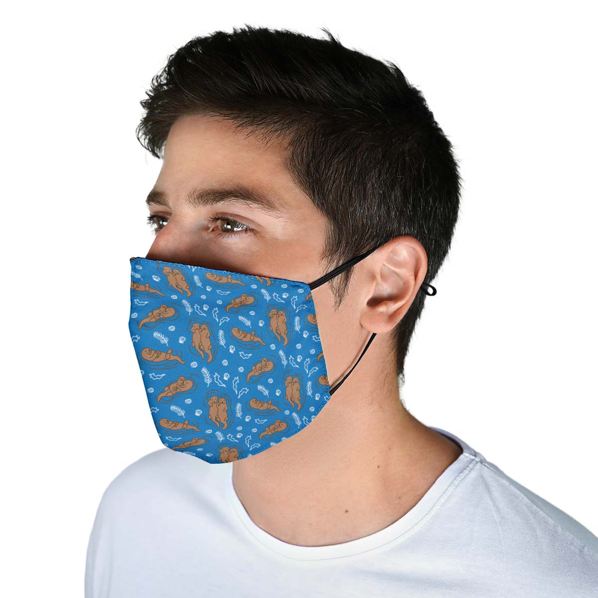 Swimming Sea Otters Face Cover