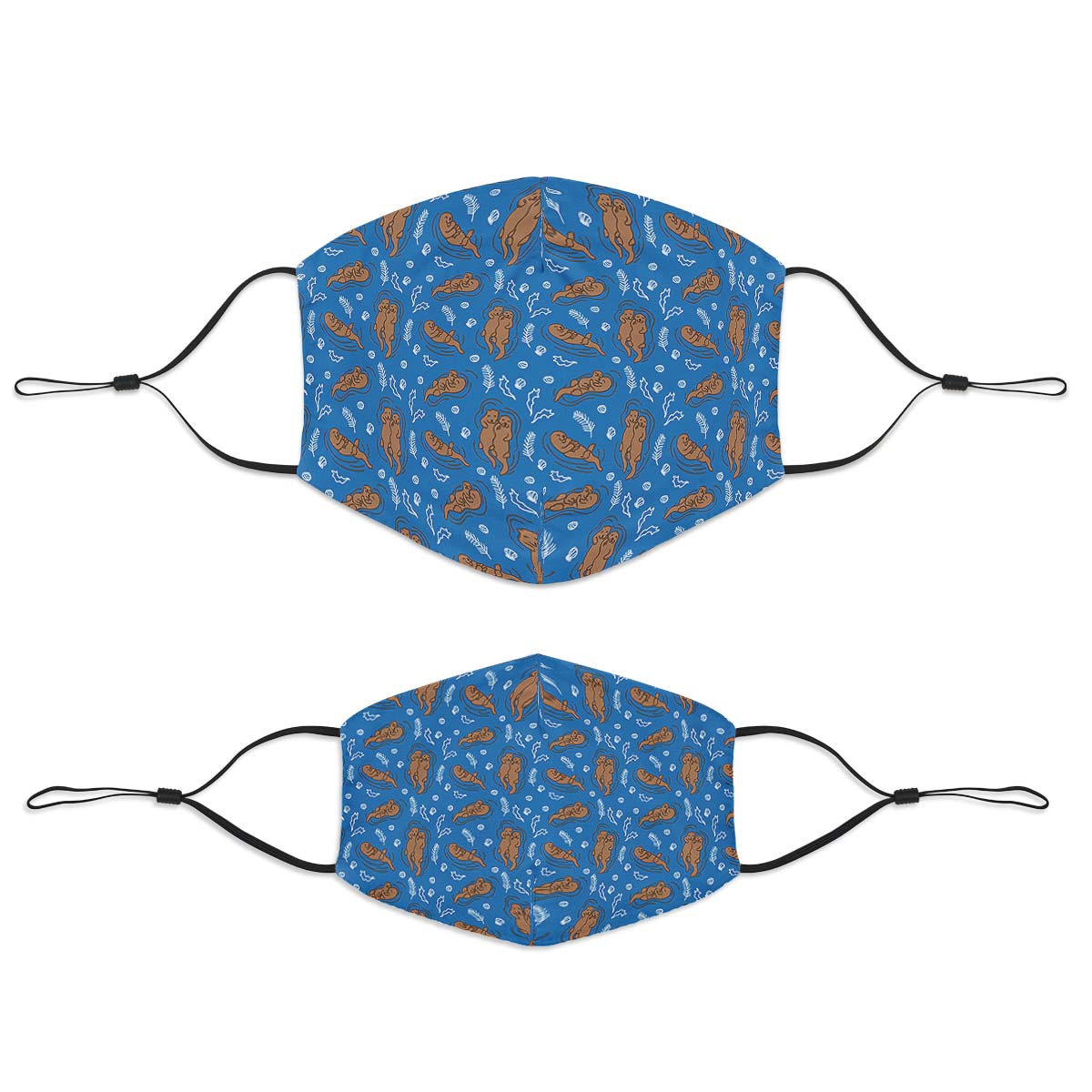 Swimming Sea Otters Face Cover